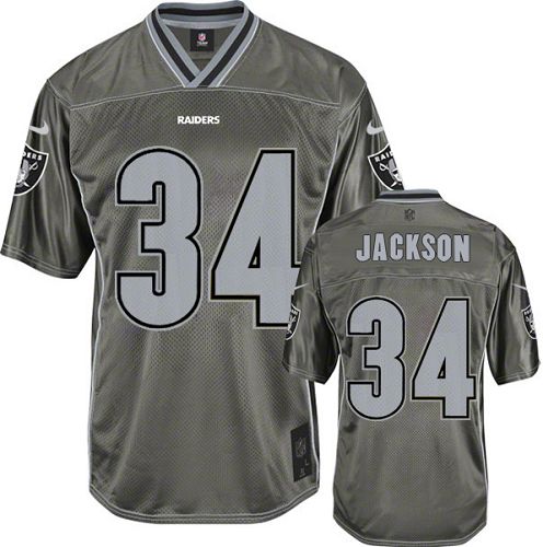 Youth Elite Bo Jackson Nike Jersey Grey - #34 Vapor NFL Oakland Raiders